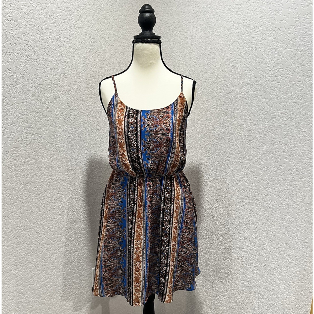 Everly Sundress Sleeveless Lined Size M Backless Cute Festival Fall Colors